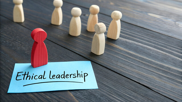 Ethical Leadership Concept with Red Figure Standing Out