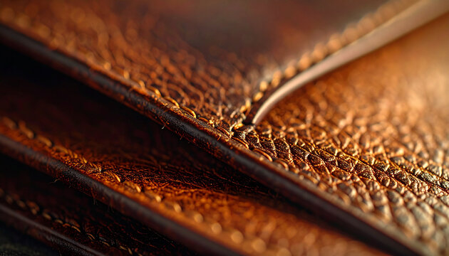 Macro shot of an empty wallet interior made of leather