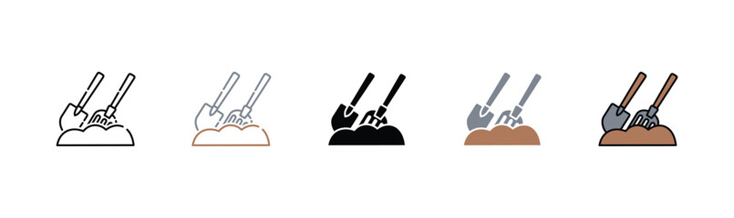 Fototapeta premium Garden Tools Icon Set Multiple Style Collection