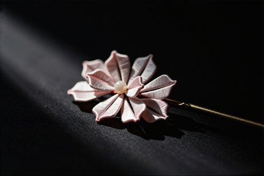 Japanese kanzashi hair ornament with tsumami zaiku pinched silk