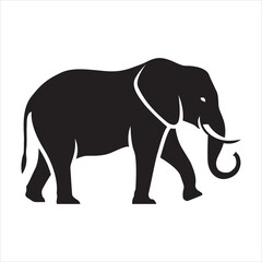 Fototapeta premium Elephant Silhouette Vector Illustration Strong Wildlife Animal