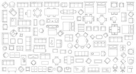 Collection of Architectural Floor Plans for Interior Design. © Ray