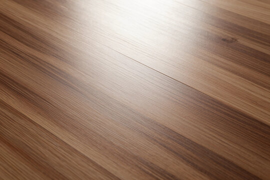 Brown wood shows grain texture with light reflection. A smooth surface creates a natural feeling for product photography or social media background.