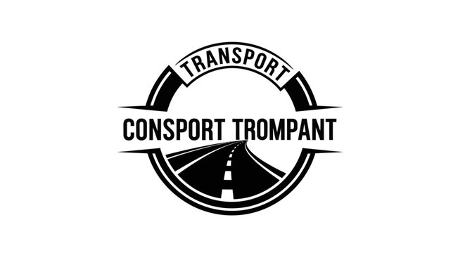 Transport logo with road sign symbol.
