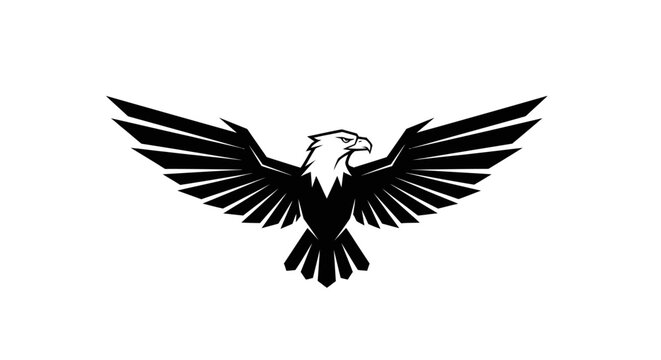 Black eagle bird in flight.