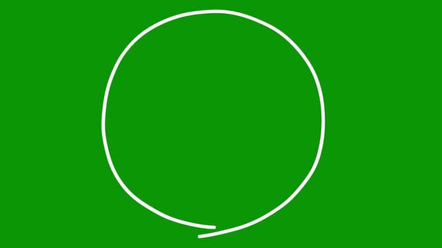 circle shape being smoothly drawn with pencil effect on green screen background. Simple clean animated stroke for transitions, loaders, highlights and minimal motion graphics projects.