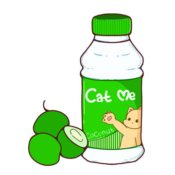 Bottle of Sweet Coconut Flavor PNG Illustration