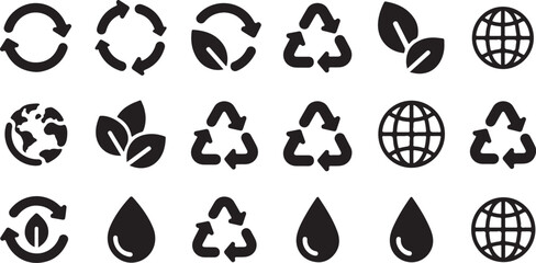 Fototapeta premium Eco Friendly Symbols and Icons for Sustainability
