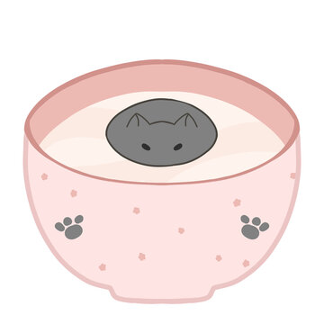 Cat Dango Soup Cute PNG Illustration 