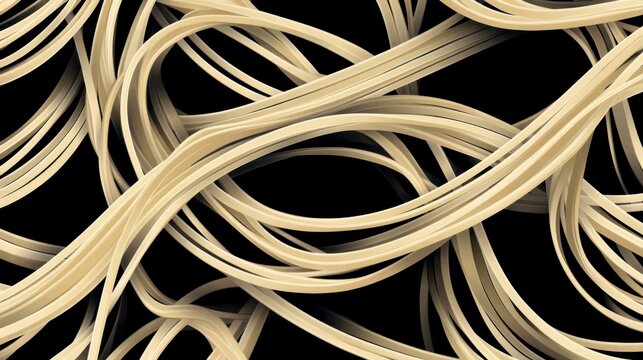 A graphic, vector-style seamless pattern. Simple, repeated illustrations of single spaghetti strands in various casual curves