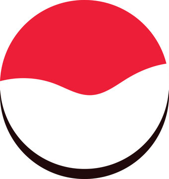 Circular Red and White Indonesian Flag Icon Sumpah Pemuda Day Illustration