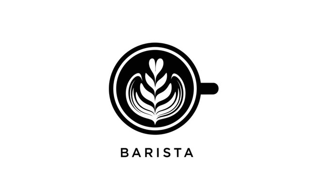 Black and white coffee cup design.