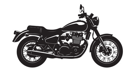 Obraz premium black and white silhouette of motorcycle very high quality vector illustration.