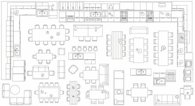Architectural Floor Plan Drawing of a Building Interior Layout.