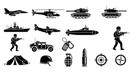 set of military vector icons © GONYONG