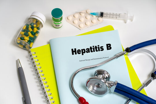Hepatitis B vaccination concept with recombinant vaccine vial and syringe highlighting immunization protocol and prevention.