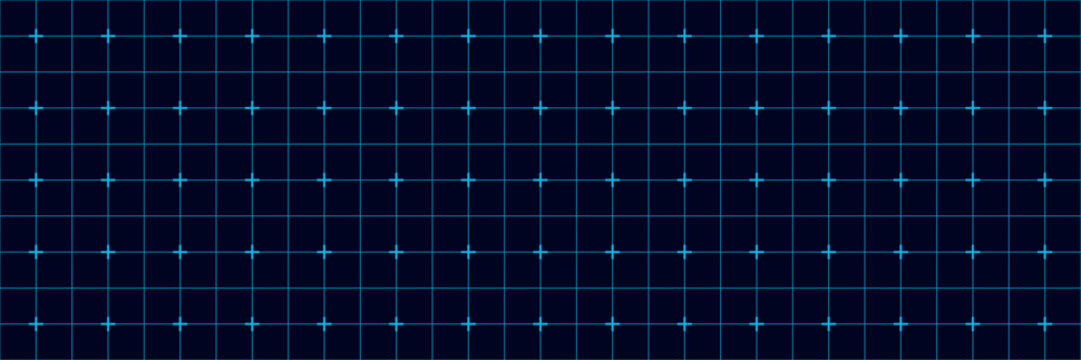 Blue neon grid on dark background with glowing intersections, futuristic digital matrix pattern, high tech geometric backdrop with strong contrast, perfect for technology themes and modern interfaces