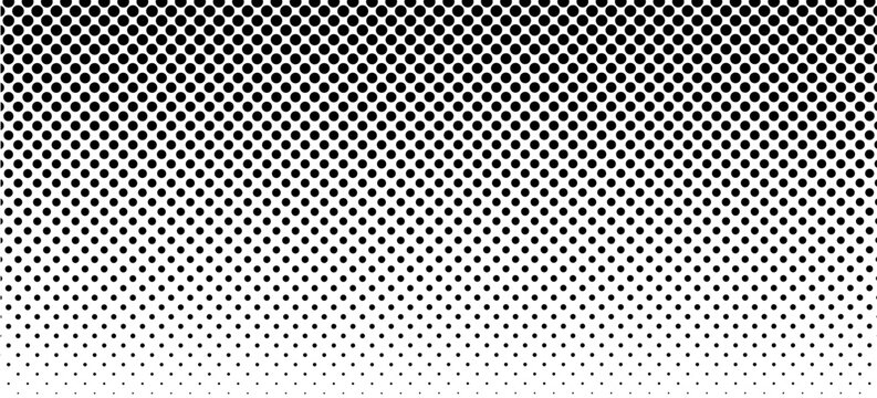 Grunge halftone gradient background. Faded grit noise texture. White and black sand wallpaper. Retro pixelated backdrop. Anime or manga style comic overlay. Vector graphic design textured template