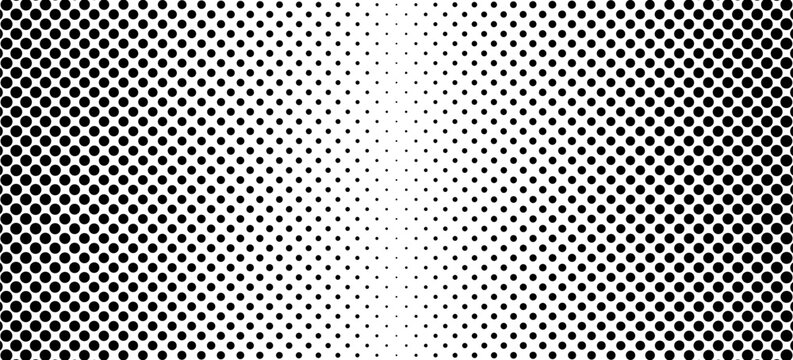 Grunge halftone gradient background. Faded grit noise texture. White and black sand wallpaper. Retro pixelated backdrop. Anime or manga style comic overlay. Vector graphic design textured template