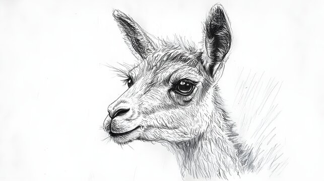 Fine art vicuna illustration with natural texture and contrast picture