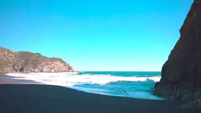 Santuario Piedra Viento Topocalma Chile coastal landscape beach sea nature rock formations