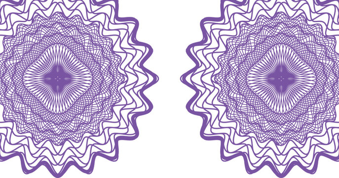 Guilloche Pattern Background with Wavy Lines and Geometric Shapes
