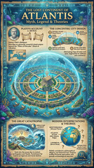Obraz premium The lost continent of atlantis myth, legend & theories