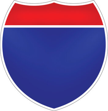 Blank Interstate Sign on white background