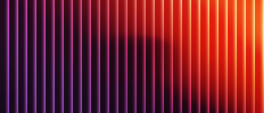 Abstract background with vertical glowing stripes in a gradient of purple, red, and orange colors