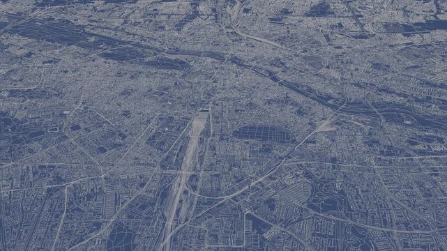 3D looped animation of city - Munich Germany