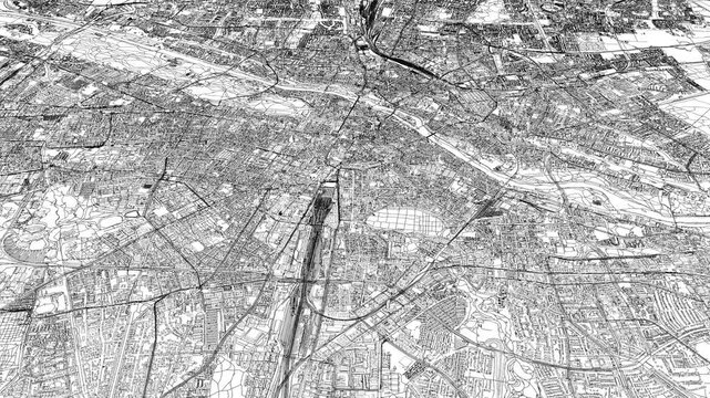 3D looped animation of city - Munich Germany