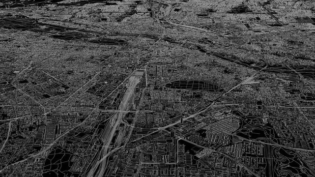 3D looped animation of city - Munich Germany