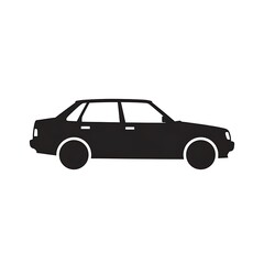 Fototapeta premium Black car silhouette side view.