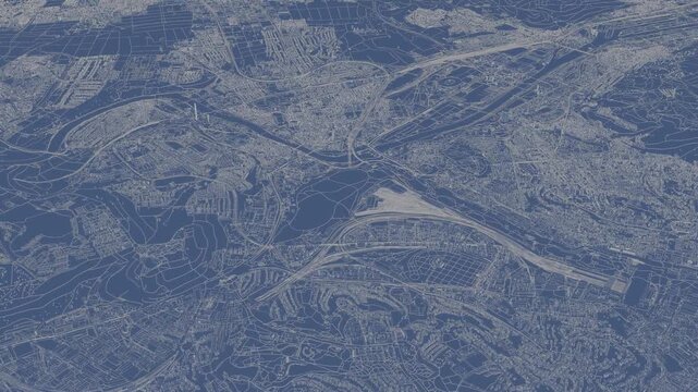 3D looped animation of city - Stuttgart Germany