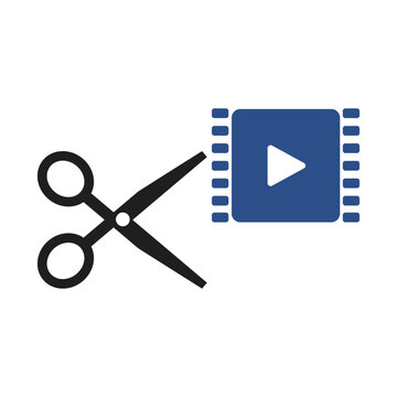 Video Editing Scissors Icon Design