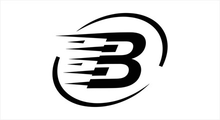 Bold Letter B Logo with Dynamic Motion Effect. © Firza