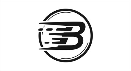 Dynamic Letter B Logo with Speed Lines. © Firza