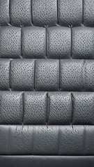 Fototapeta premium A close-up of a gray, quilted leather surface