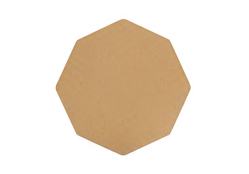 Brown octagonal rough textured surface on white background transparent background