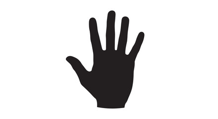 Fototapeta premium Black hand silhouette against a white background silhouette