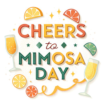Cheers to mimosa day festive glass decor.
