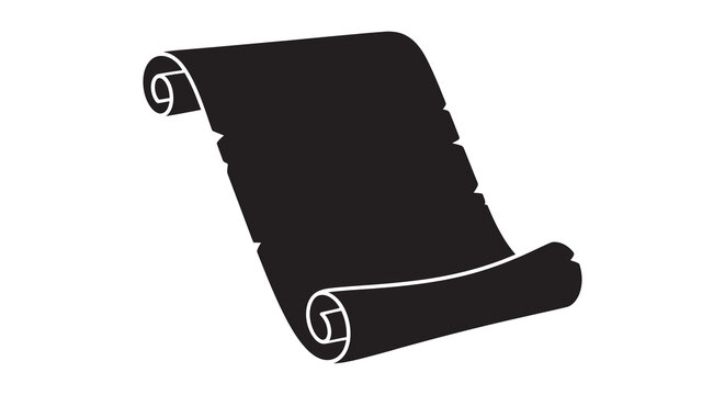 Rolled parchment scroll silhouette on a white background