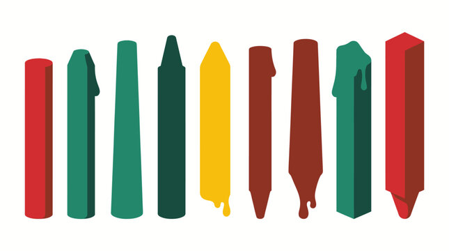 Set of 10 Dop Wax Sticks Vector Illustrations, Clean Flat Design for Gem Faceting and Lapidary Polishing