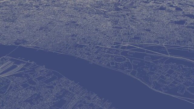 3D looped animation of city - Kolkata India
