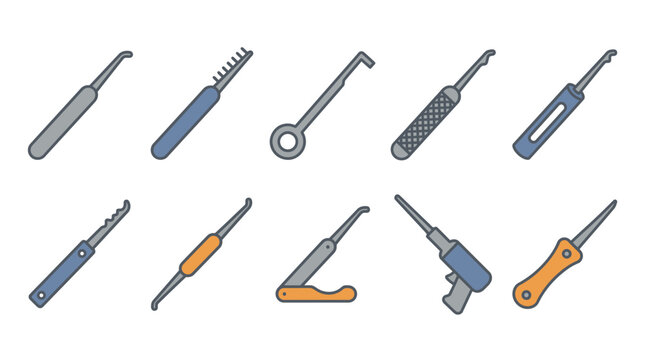 Tubular Lock Picks for Vending Machine Security and Professional Locksmith Tools