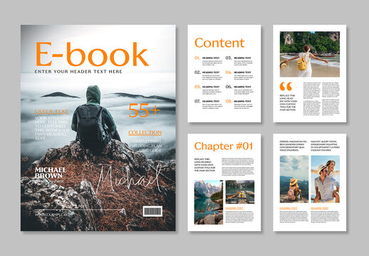 Modern EBook Layout Template with Clean Editorial Design