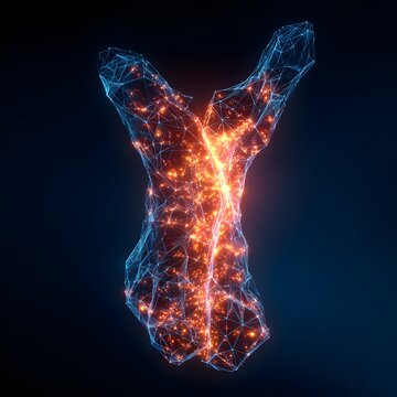 Endocrine anatomy closeup showing radiant thyroid in human throat photo