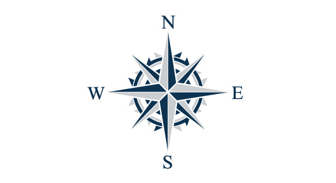 Navigation Compass Rose Directions Symbol.