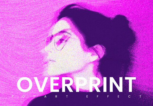 Overprint Photo Effect Mockup