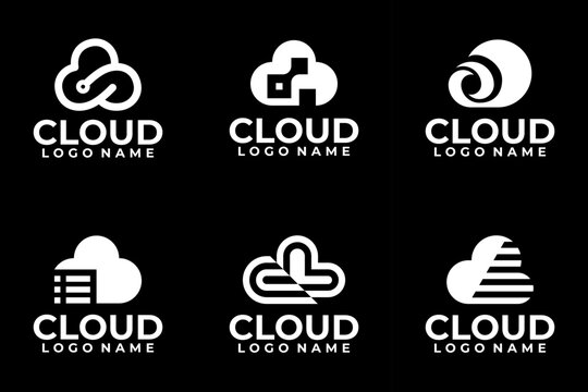 Cloud logo design templates, cloud logos vector